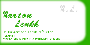 marton lenkh business card